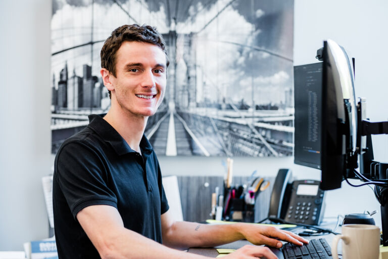 Engineering team member at their computer